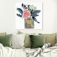 thumbnail image 2 of Wynwood Studio 'Eau of French Peony' Fashion and Glam Wall Art Canvas Print - Gold, Green, 12" x 12", 2 of 2