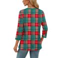 thumbnail image 5 of JTZGDY Western Shirts for Women Cute Floral/Striped/Tie Dye Bleached Printed Summer 3/4 Length Sleeve U-Neck Basic Tees Tops Trendy Oversized Comfy Tunic Tshirt Blouse Multicolor#24 XL, 5 of 10