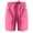 Hot Pink, variant on Women Workout Yoga Shorts Cotton Shorts with Pockets Lace Up Elastic Shorts Lace Trim Hem Shorts Loose Legging Short
