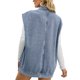 thumbnail image 4 of TRKIYQC, chaleco de mezclilla salvaje a la moda para mujer, chaleco sin mangas con cuello vuelto de Color sólido, abrigo con botones de tendencia de verano TRKIYQC moda, 4 of 9