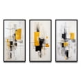 thumbnail image 2 of Designart "Purity of Form Grey Yellow Minimalism V" Abstract Collages Framed Wall Art Set Of 3 - Grey Minimalism Frame Canvas Set For Living Room Decor, 2 of 7