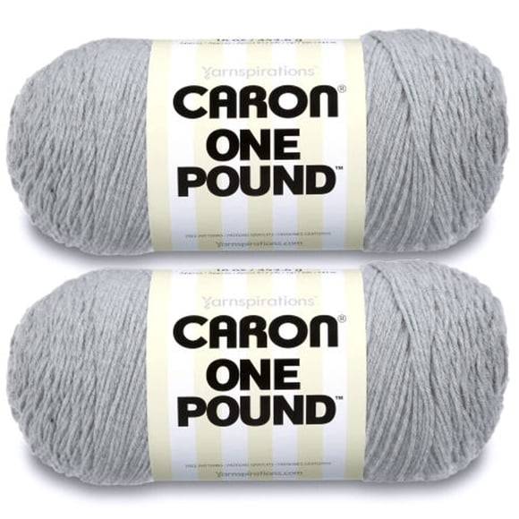 Hilo Caron One Pound Soft Graymix Paquete de 2 Unidades 454 g Acrílico