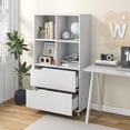 thumbnail image 2 of Spaco 4-Tier Open Bookcase with 2 Drawers and 4 Storage Cubes-White, Tall Bookshelf, Shelves for Living Room, Home Office, Bedroom, Balcony, 2 of 4