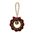 thumbnail image 2 of Christmas Wreath Garland, Rattan Ring Pendant Decor, Plastic Holiday Decoration, Red Bells and Bows, Home Door Hanging, 2 of 9