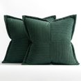 thumbnail image 4 of Juego de 2 fundas de almohada de pana navideñas de 18 x 18 pulgadas, color verde oscuro, súper suaves, 4 of 4