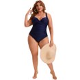 thumbnail image 5 of DARING DIVA Women's Plus 1 Piece Crisscross V-neck Swimsuit 1X Navy Blue, 5 of 7