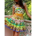 thumbnail image 5 of Yunliwuli Women's Summer Cami Dress Cartoon Fruit Print Sleeveless Back Bow Mini Skater Dress, 5 of 10