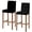 Black, variant on Peach Fuzz Bar Stool Cover Set of 2, Farmhouse Solid Orange Color Modern Art Stretch Bar Chair Cover, Removable Washable Pub Counter Stool Chair Slipcover for Kitchen Dining Room Pub Cafe