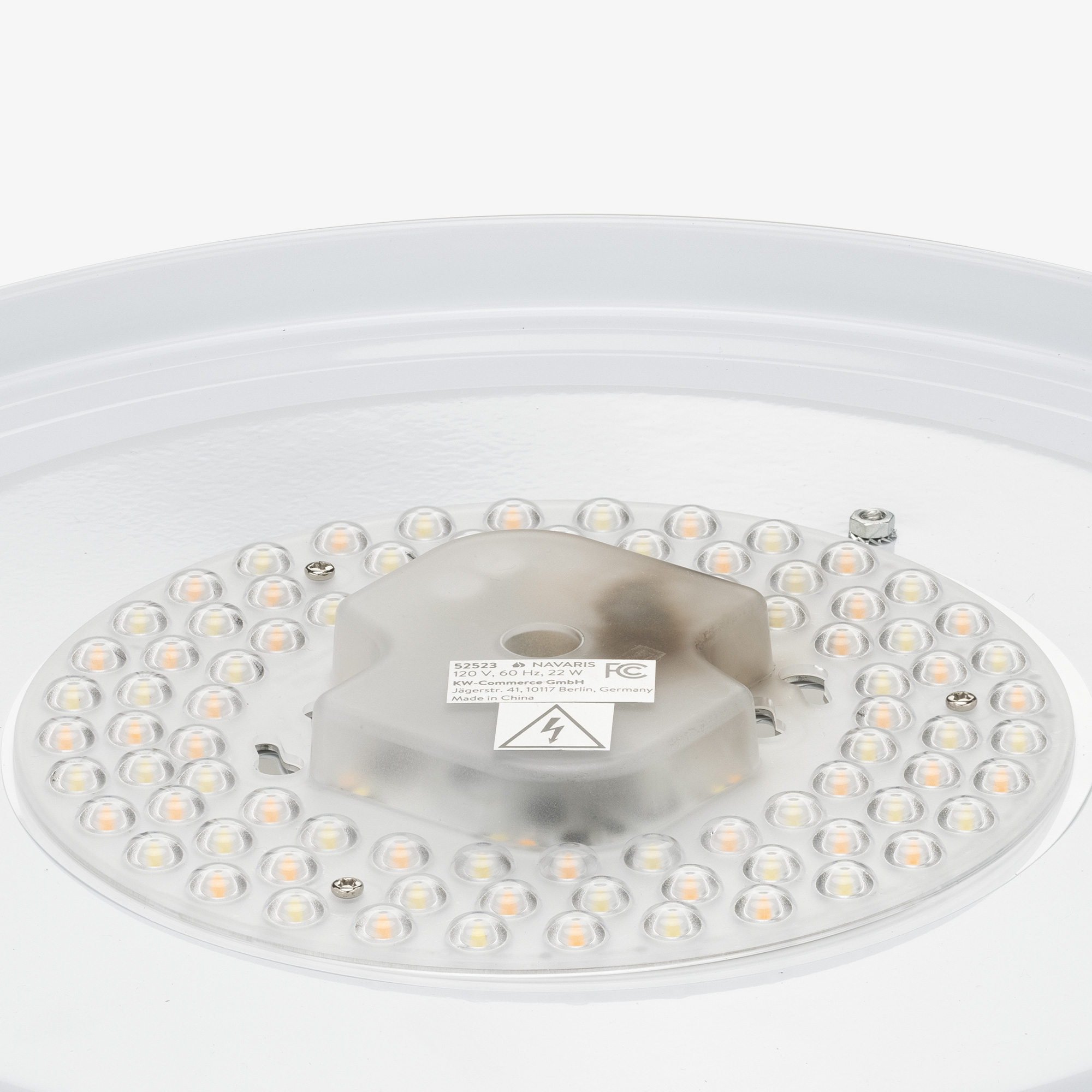Navaris Flush Mount Ceiling Light - 15.75" Diameter Drum Lamp Shade LED Fixture with Remote Control for Bedroom, Living Room, Kitchen - Dark Gray