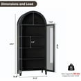 thumbnail image 2 of 5-Tier Arched Bookcase, Bookshelf with Glass Door, Display Cabinet with Adjustable Shelves, Tall Storage Cabinet for Living Room, Modern Bookcase for Bedroom/Living Room/Home Office, 2 of 7