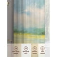 thumbnail image 6 of Abstract Oil Painting Sheer Curtains 72 Inches Long 2 Panels Green Yellow Field Mountain Scenery Watercolor Light Filtering Semi Sheer Window Curtains Drapes for Bedroom Living Room 52"x72", 6 of 7