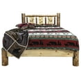 thumbnail image 2 of Glacier Country Collection Queen Platform Bed w/ Laser Engraved Bear Design, 2 of 9
