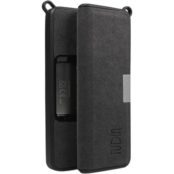 TUDIA Leather Case for Kardia Mobile 6L Durable Slim Full Body Protective Case - Black