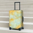 thumbnail image 6 of Gukieu Yellow With Teal Marble Print Suitcase Protective Cover, Elastic Zipper Buckle Suitcase Protective Cover, Suitable for Travel, Business Trip-X-Large, 6 of 7