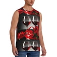 thumbnail image 2 of Daiia Red Wine Rose Printed Men's Tank Tops,Casual Soft Sleeveless Gym Muscle Shirts Bodybuilding Tee-X-Large, 2 of 8