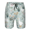 thumbnail image 4 of Disketp Men'S Swim Trunks Hawaiian Breathable Surf Beach Swimsuits Mesh Lining Beach Shorts With Pockets-Goose And Doodle Flowers, 4 of 9