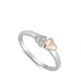 thumbnail image 4 of Rose Gold-Tone Heart Clear Cubic Zirconia Promise Ring .925 Sterling Silver Band White Female Size 9, 4 of 4