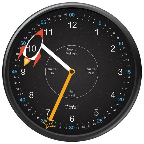 Educational Wall Clock Silent Movement Time Teaching Clock for