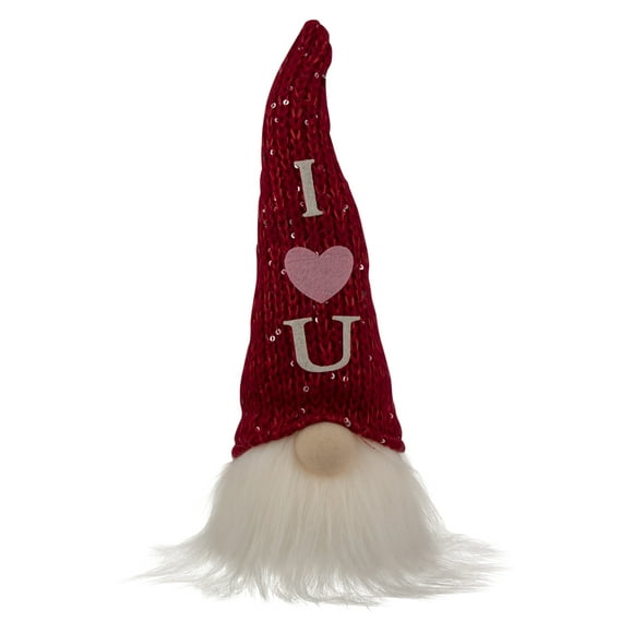 11.5" Red Knit 'I Love You' Hat Valentine's Day Gnome