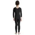 thumbnail image 2 of Aislor Kids Girls Long Sleeve Bodysuit Full Body Unitard Ballet Dance Gymnastics Leotard Dancewear Black 7-8, 2 of 7
