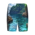 thumbnail image 4 of Picia Tropical Paradise Window View Pajama Shorts for Men, Men's Pajama Bottoms, Sleepwear,Short Pajama Pants-Small, 4 of 9