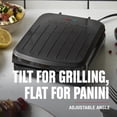 thumbnail image 5 of George Foreman Parrilla Interior Eléctrica de 2 Porciones con Placas Antiadherentes, Prensa Panini, Diseño Delgado Que Ahorra Espacio, Bandeja de Goteo, Carcasa de Plástico Negro, 5 of 5