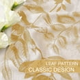 thumbnail image 4 of Bohogeo Leaf Print Curtains 90 inch Length Botanical Sheer Curtains Natural Texture Soft Touch Light Filtering Privacy Protect Drapes for Living Room, Gold, 55" Wide, Set of 2 Panels, 4 of 6