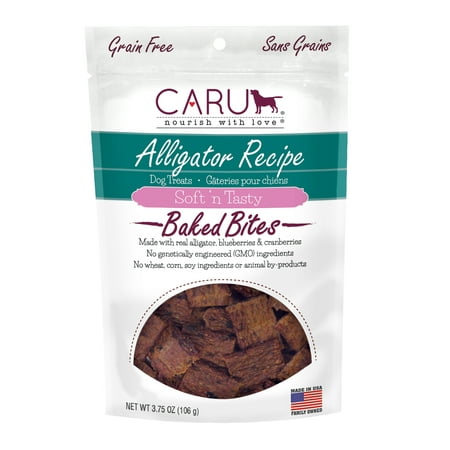 UPC: 0851395005190 | Caru Soft n Tasty Alligator Recipe Baked Bites Dog Treats 3.75 Oz.