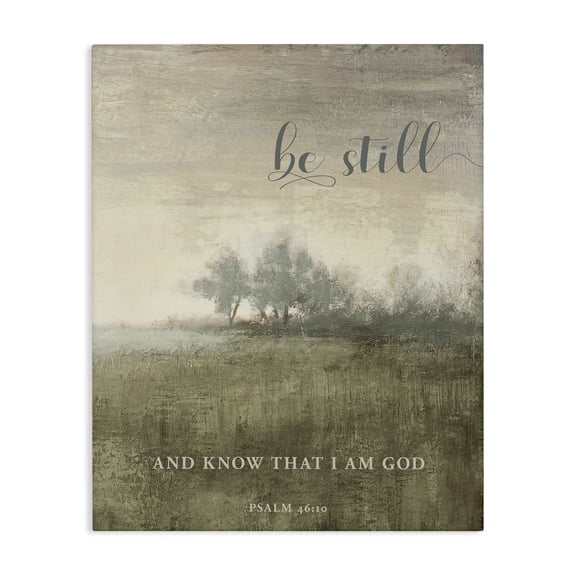 Stupell Industries Transitional Be Still Psalm 46:10 Canvas Art, 16 x 20, by Michael Marcon