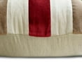 thumbnail image 2 of The HomeCentric Decorative Red 12"x20" (30x50 cm) Lumbar Pillow Cover, Linen & Velvet Color Blocking & Patchwork Oblong Pillow, Striped Pattern Modern Style - Swathe Cranberry, 2 of 4
