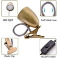 thumbnail image 2 of ENERGETIC Clip Desk Lamp LED Light, 3.5W 4000K Flexible Adjustable Gooseneck Light for Bedroom, Gold, 2 of 6