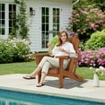 thumbnail image 5 of SERWALL 2PC Folding Adirondack Chair Set with Dual Cup Holders & Phone Holder, All-Weather HDPE Fire Pit Chairs for Outdoor, Patio, Poolside, Garden - Orange, 5 of 13
