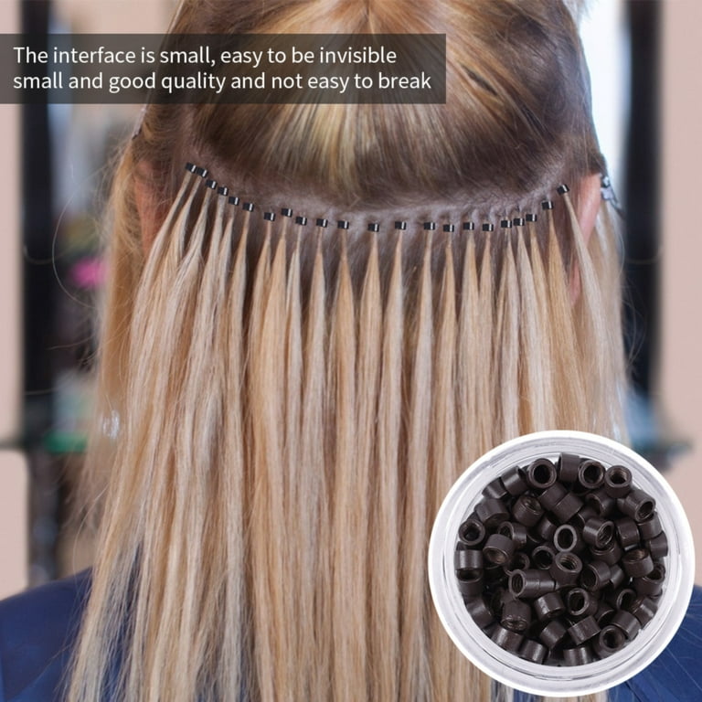  Silicone Hair Extensions 500pcs Micro Link Beads 5mm for Hair  Extensions - Silicone Lined Beads for Human Micro Link Rings Hair  Extensions Tool(Brown) : Beauty & Personal Care