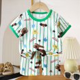 thumbnail image 2 of TOWED22 Toddler Baby Boy Clothes Dinosaur Truck Print Short Sleeve T-Shirt Tee Elastic Shorts 2pcs Outfits(Green,3-4 Y), 2 of 4