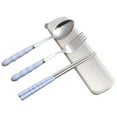 thumbnail image 2 of 3-In-1 Stainless Steel Fork Spoon Chopsticks Set Travel Set With Plastic Case Dinnerware Sets Meal Prep Containers Reusable, 2 of 4