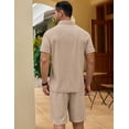 thumbnail image 3 of COOFANDY Men' 2 Piece Tracksuit Outfits Polo Shirt and Shorts Set Quarter Zip Shirt and Elastic Waist Shorts Summer Causal, 3 of 6