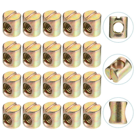 EXHUMKY Furniture Fasteners 55Pcs Slotted Nuts Cross Dowels for Joining Materials in Assorted Color