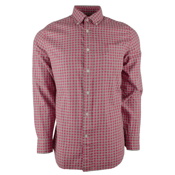 Men's Checkered Oxford Button Down Shirt-S-S