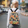 thumbnail image 7 of FORMRS Mini Backpack Purse for Women Travel Daypack Casual Shoulder Bag, Black Clover Pattern, 7 of 7