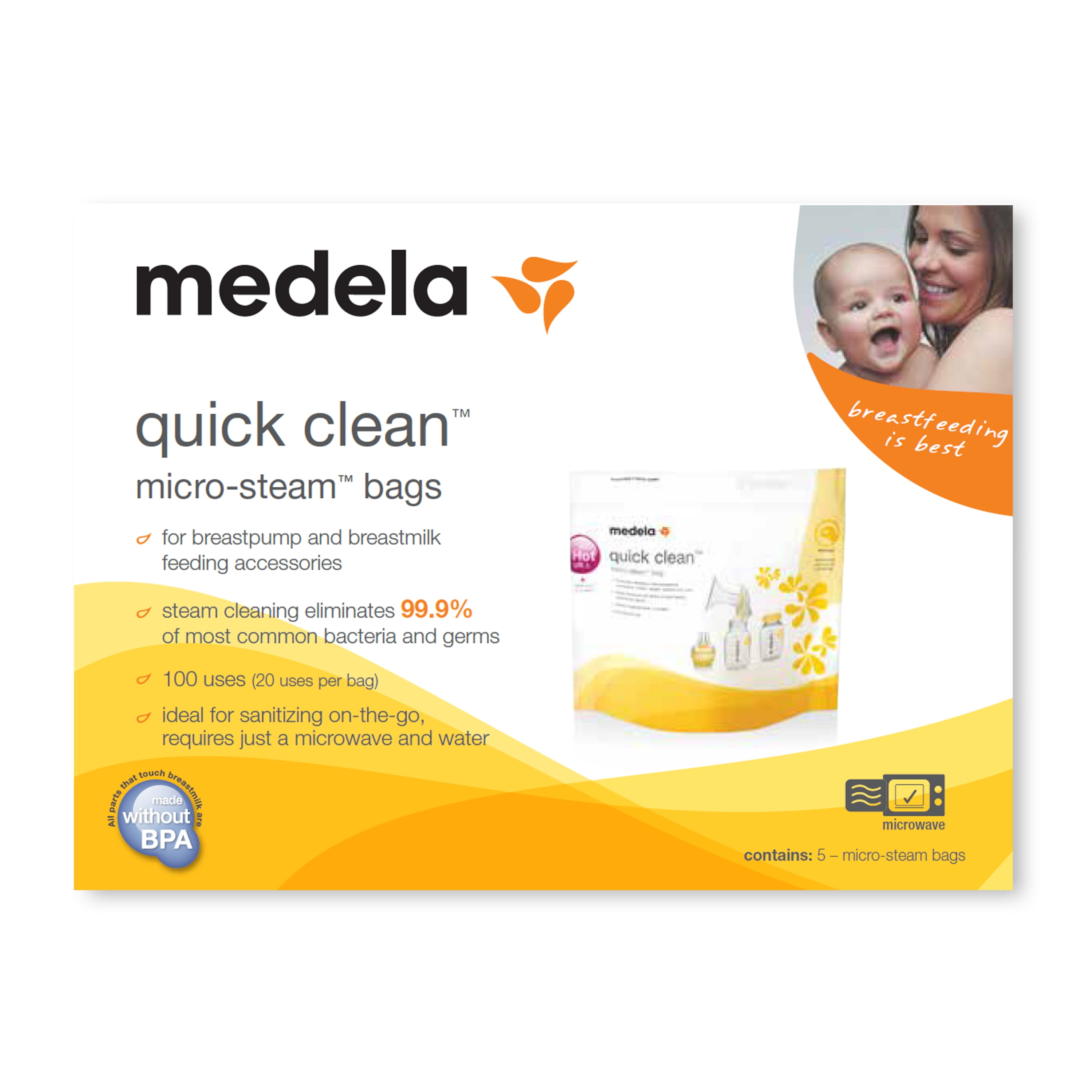 Medela Quick Clean MicroSteam Bags, 5 ct