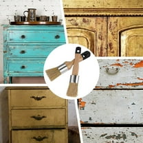 2 Pack Chalk Paint Brush, and Wax Brush Tool for Furniture Reusable Flat Round