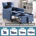 thumbnail image 4 of Aukfa Convertible Sleeper Chair Bed, Patchwork Pull Out Sofa Chair with Adjustable Backrest, Teddy - Blue/Navy, 4 of 10