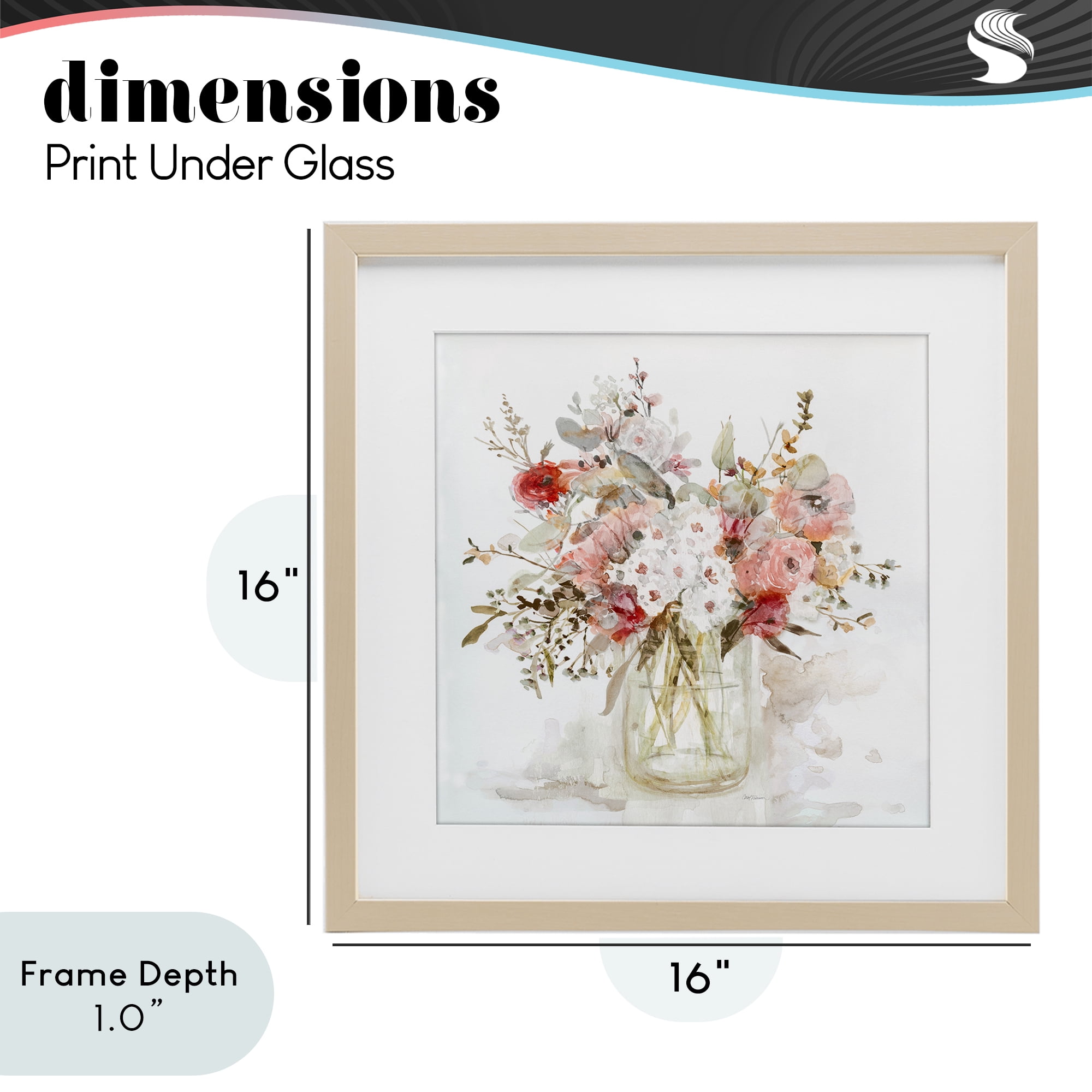 Stupell Industries Soft Blush Botanical Bouquet Birch Framed Print Under Glass, design by Carol Robinson