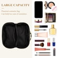 thumbnail image 6 of FORMRS Makeup Bag Travel Cosmetic Organizer for Women Fold Flat Zipper Pouch with Handle, Black Volleyball Pattern, 6 of 8