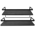 thumbnail image 4 of CATIEBYE Wall Storage Shelf Wall Shelf for Living Room Wood Black 2Pcs, 4 of 8