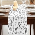 thumbnail image 3 of Table Runners 72 Inches Long Dress Scarves, Grey Spring Floral Farmhouse Kitchen Table Runner, Coffee Tablerunners, Flowers Botanical Elegant Pastoral 13x72 Inch, 3 of 9