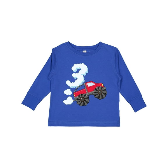 Inktastic 3rd Birthday Monster Truck Fun Boys or Girls Long Sleeve Toddler T-Shirt