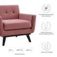 thumbnail image 3 of Armchair Accent Chair, Pink, Velvet, Modern Contemporary, Mid Century Living Hotel Lounge Cafe Lobby, 3 of 8