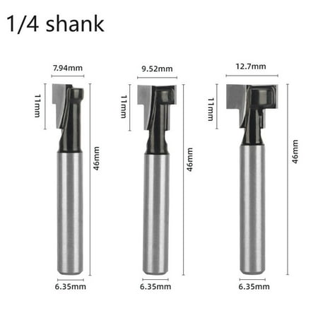 

3PC 6mm1/4 Shank T-Slot Cutter Router Bit Hex Bolt Key Hole Bit Milling Cutter