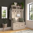 thumbnail image 2 of Woodland 40W Hall Tree and Shoe Bench w/ Doors in White Maple - Engineered Wood, 2 of 5